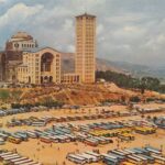 A construção da cúpula em um cartão postal dos anos 1960 (acervo do autor)